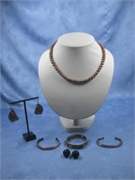 Copper Bracelets, Earrings & Necklace See Info