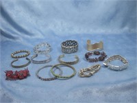 Thirteen Assorted Bracelets Costume Jewelry