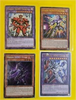 Yugioh Assorted Hero Cards - Lot of 4