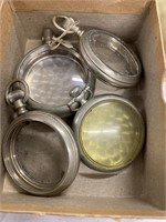 4 heavy silver pocket watch cases