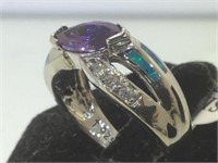 Sterling ring w/ multi gems, size 7