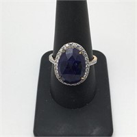 Sterling Silver Natural Sapphire Ring