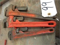 GROUP 3 RIDGID PIPE WRENCHES