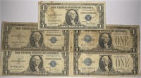 Lot of 5: $1 Silver Certificates