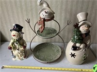 3 snowmen decorations