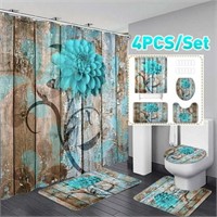 BSHAPPLUS 16pc Bathroom Sets Floral Flower Bathroo