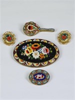 Vintage Micro Mosaic Brooches & Earrings
