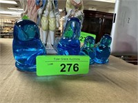 LOT OF BLUEBIRD OF HAPPINESS GLASS BIRDS