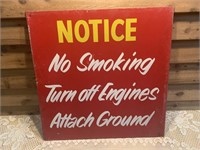 NOTICE NO SMOKING TURN OFF ENGINES METAL SIGN