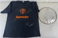 2pc 4x Signed Remo Head & Jagermeister Tee Shirt