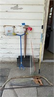 Reach pole, claw, reflectors, shovels, hand saws