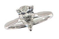 14k Gold 1.18 ct Pear Shape VS1 Lab Diamond Ring