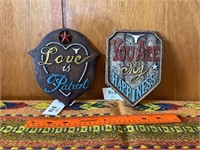 Love and happiness metal decor
