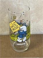 1982 grouchy Smurf drinking glass