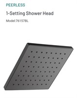 Square 1-Setting  Shower Head-Black76157BL