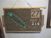 Golf - Wooden sign