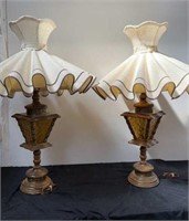Two vintage lamps shades need a little attention