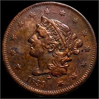 1839 Coronet Head Large Cent NEARLY UNC