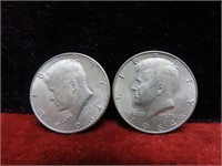 (2)1964 90% Silver Kennedy half dollars.