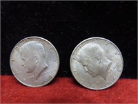 (2)1964 90% Silver Kennedy half dollars.