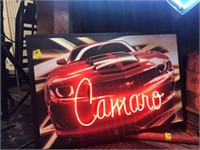 Neon Lighted Camaro Sign