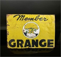 Graphic Tin Granger Grange Member Sign