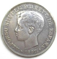 1897 Peso ABOUT UNC Philippines