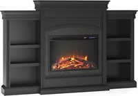 Ameriwood Fireplace  Black/Bookshelves