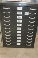 Cole Steel 11 Drawer Flat File Blueprint Cabinet