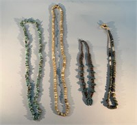 4 Necklaces: Turquoise and Other Stone