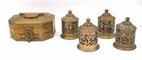Collection of Brass Cricket Boxes