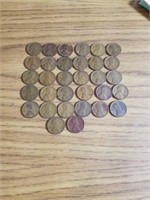 32 miscellaneous wheat pennies