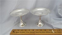 22.5 GR. STERLING FOOTED CANDY DISHES, WEIGHTED