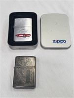 Zippo 1957 Corvette Lighter & Zippo Grey Lighter