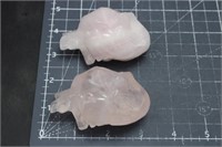 2, Large Rose Quartz Anatomical Hearts, 10oz