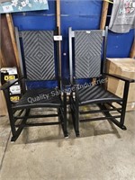 2pc black porch rocking chairs