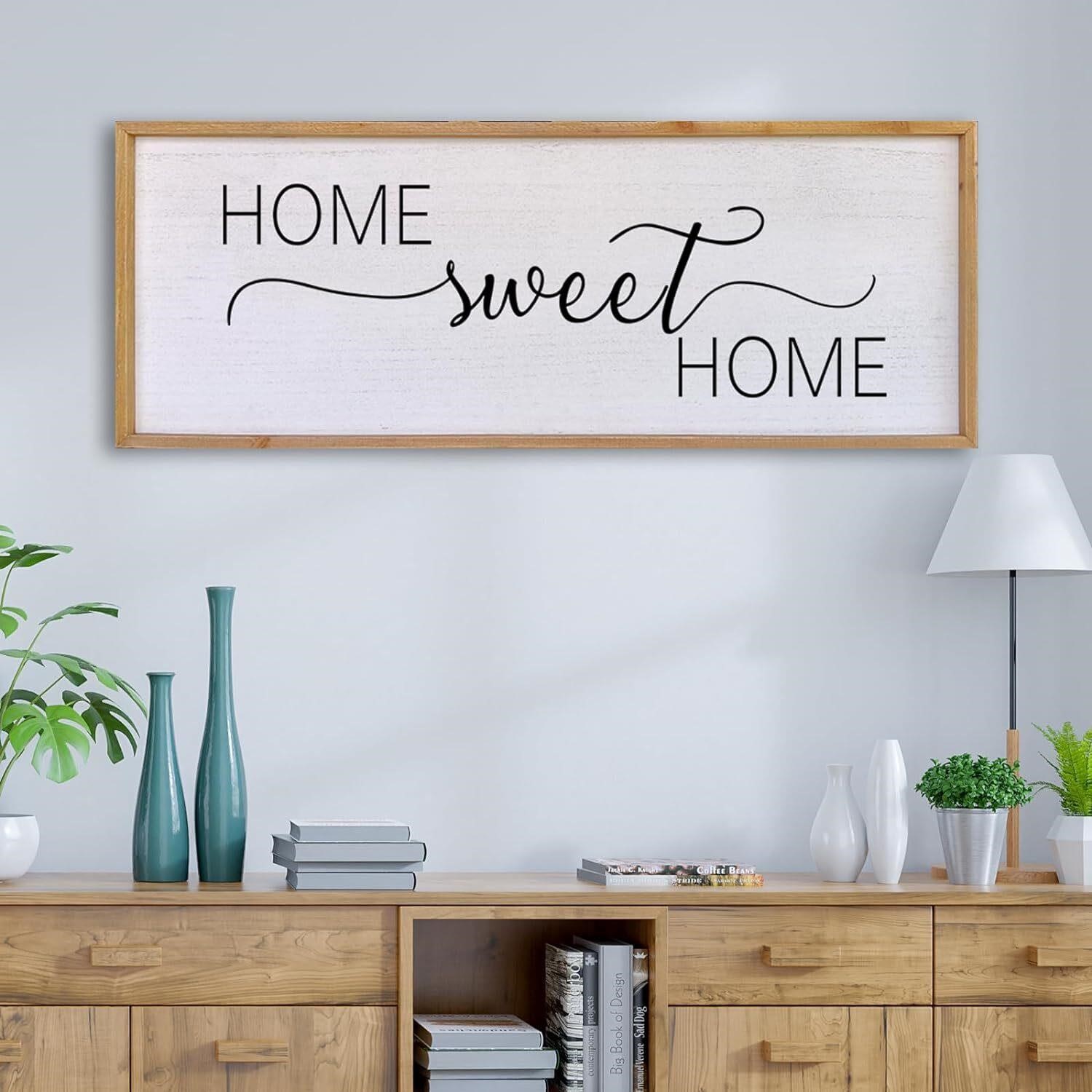 Home Sweet Home Sign Wall Decor 32X12 Wood