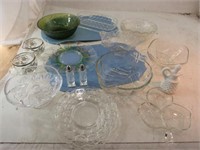 Serving Glass Dishes, Bowls, Cruet, Salt Pepper