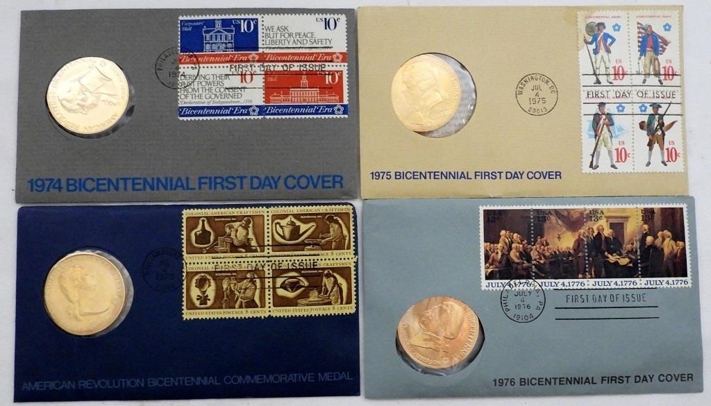 (4) BICENTENNIAL MEDALS in ENVELOPES