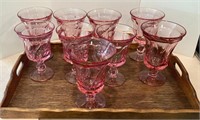 Beautiful set of pink Fostoria Jamestown vintage