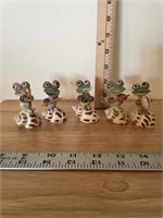 Cute Frog and Seashell Figurines - 5 pieces