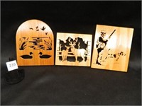 Wooden Panels w/Laser Art Hunting Designs;