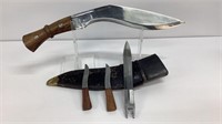 Indian Kukri knife and Swedish bayonet blade