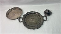 Silver plated platter and dishware