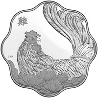 Pure Silver Lunar Lotus Coin -Year of the Rooster