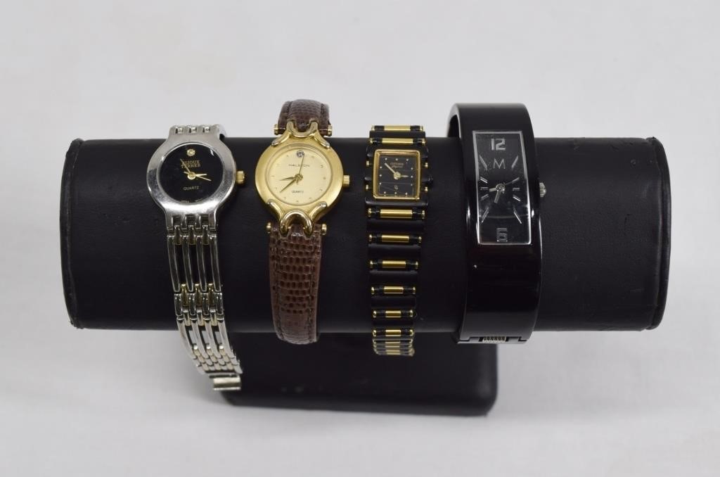 4pc Vintage Bijoux, Halston, Citizen Wrist Watches