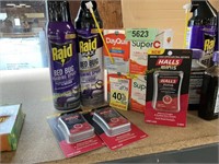 DayQuil/SuperC packs,halls mini’s & bedbug spray