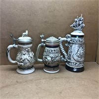 3 Collectible Beer Steins