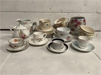 Large Lot Tea Cups and Saucers and Misc