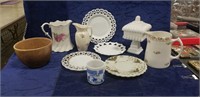 Tray Of Assorted Dishware & More